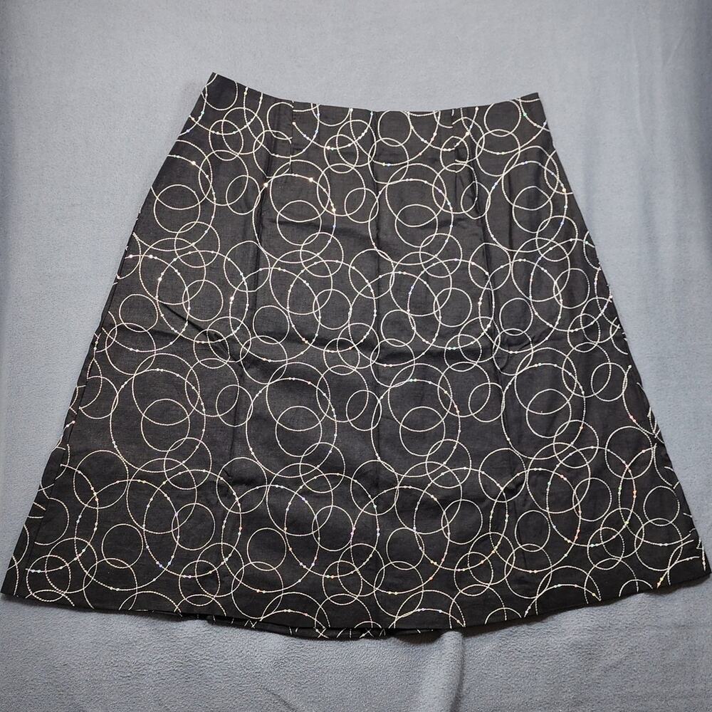 Handmade Skirt Plus Size XXL Black A Line Geometric Sequins Party Holiday Vtg